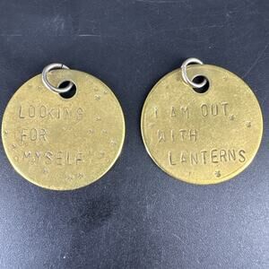 Metal Brass Round Charm Pendant Stamped W/ Quote Includes Jump Ring